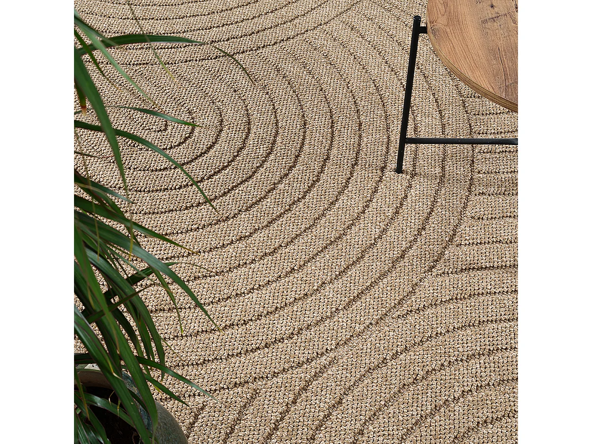 Teppich Kos Outdoor modern Bogenmuster, Natur, 200 x 280 cm
