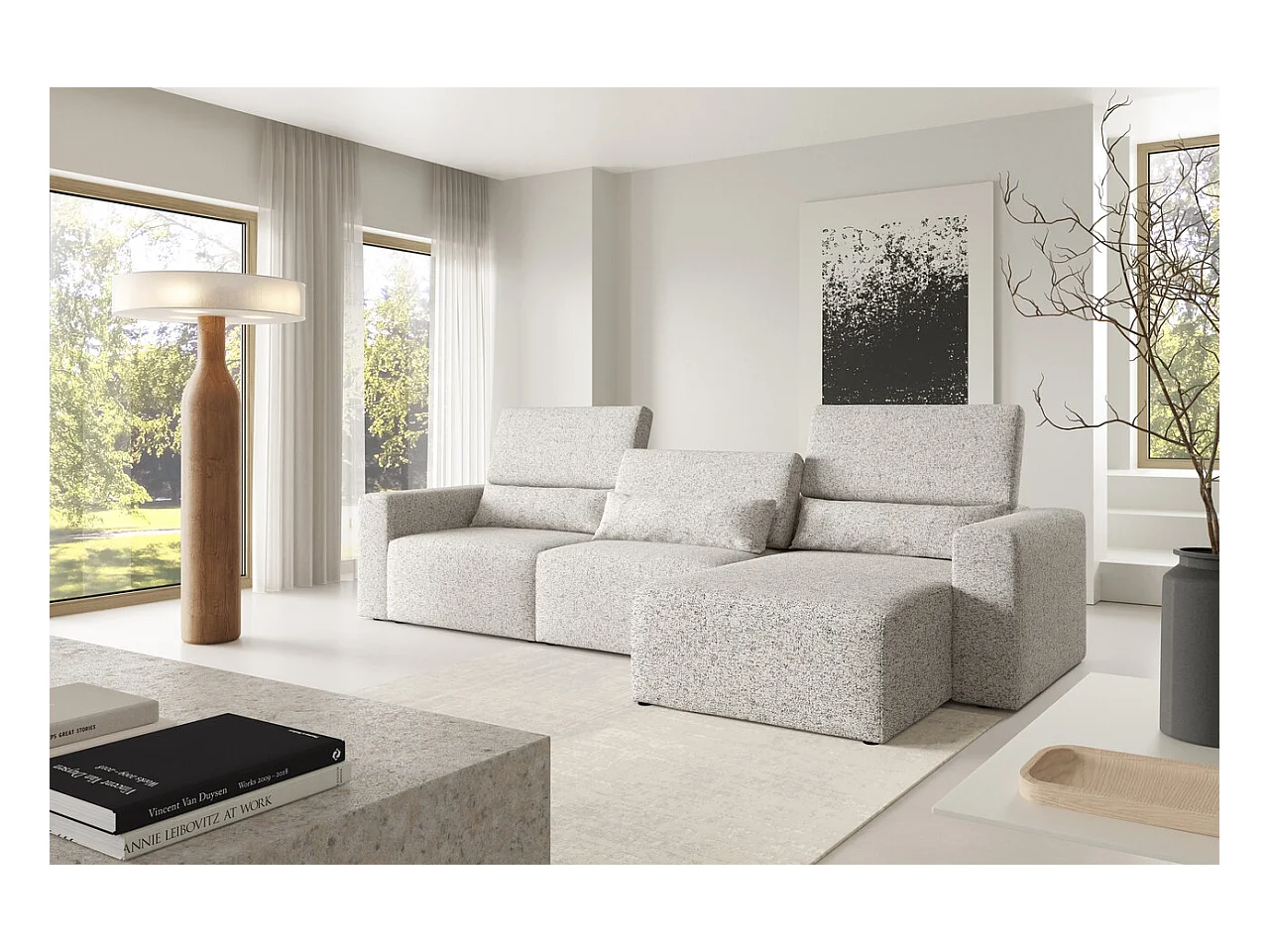 Ecksofa Posejdon XL Premium modular Farbe: Puente 06