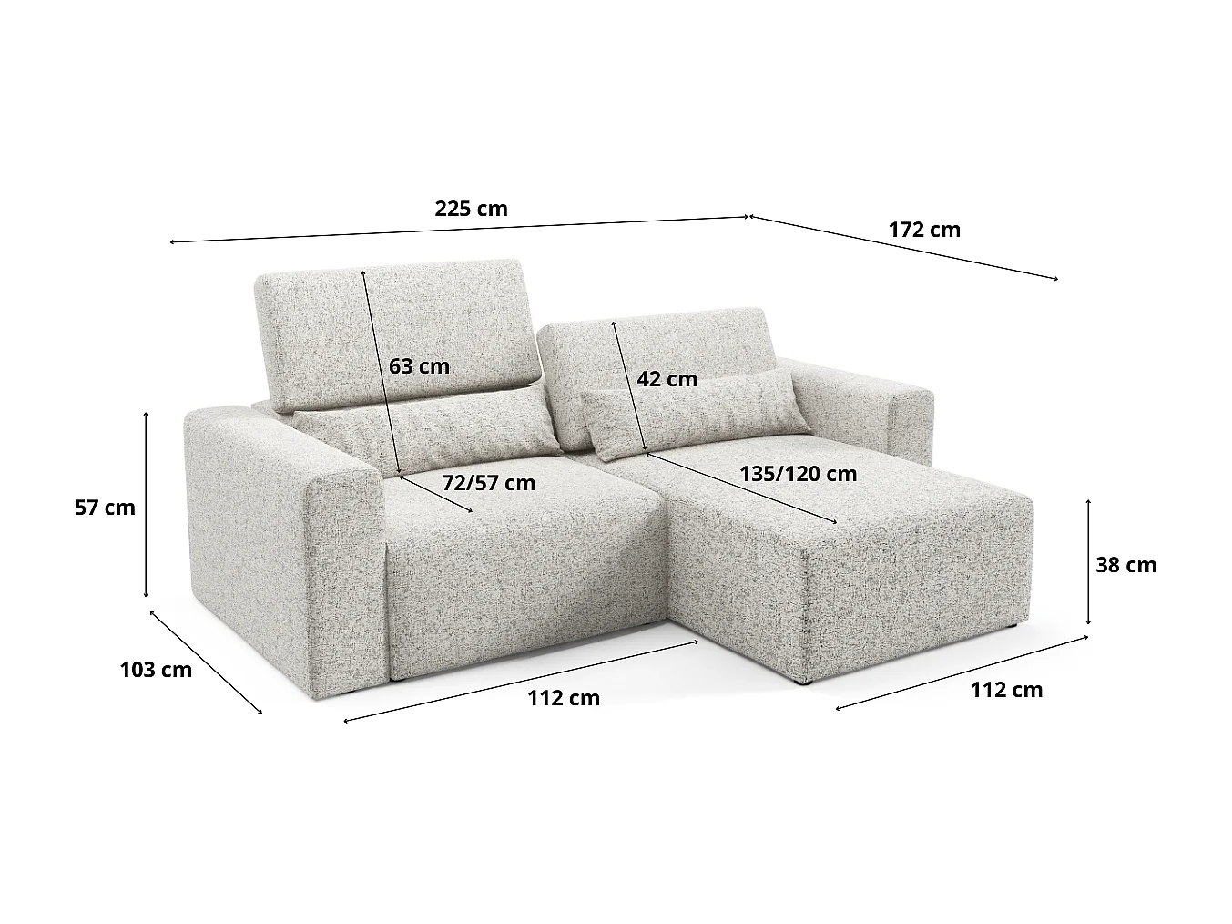 Canapé d’angle Posejdon L modulaire premium Couleur : Puente 52