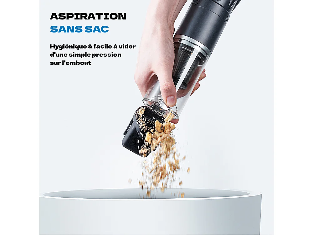 Handstaubsauger eziclean® Blaster F90 Kabellos 90W Grau für Sofa - Leistungsstarke Li-Ionen-Batterie und Vielseitiges Zubehör