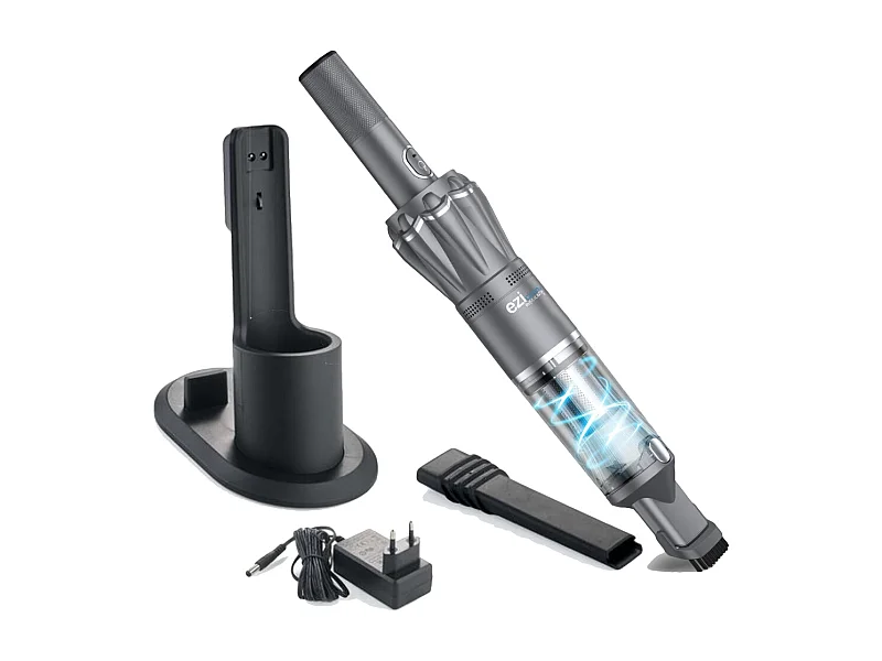 Handstaubsauger eziclean® Blaster F90 Kabellos 90W Grau für Sofa - Leistungsstarke Li-Ionen-Batterie und Vielseitiges Zubehör