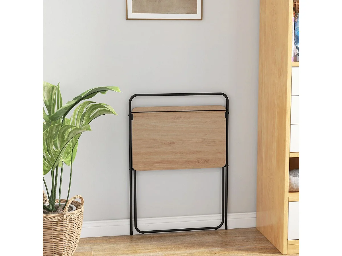 Bureau Informatique Pliable de 60 Cm Bureau D'écriture Compact pour Le Bureau à Domicile avec Support pour Tablette Bureau D'étude Polyvalent Naturel