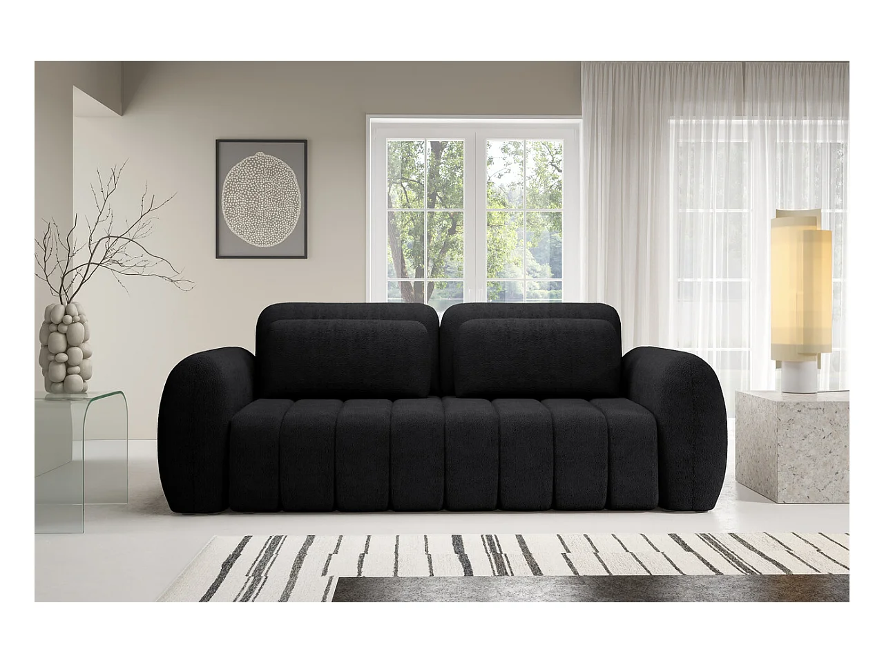 Canapé CONTII premium avec fonction de couchage Couleur : Quelle 100