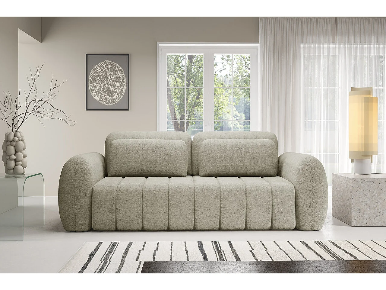Canapé CONTII premium avec fonction de couchage Couleur : Quelle 03