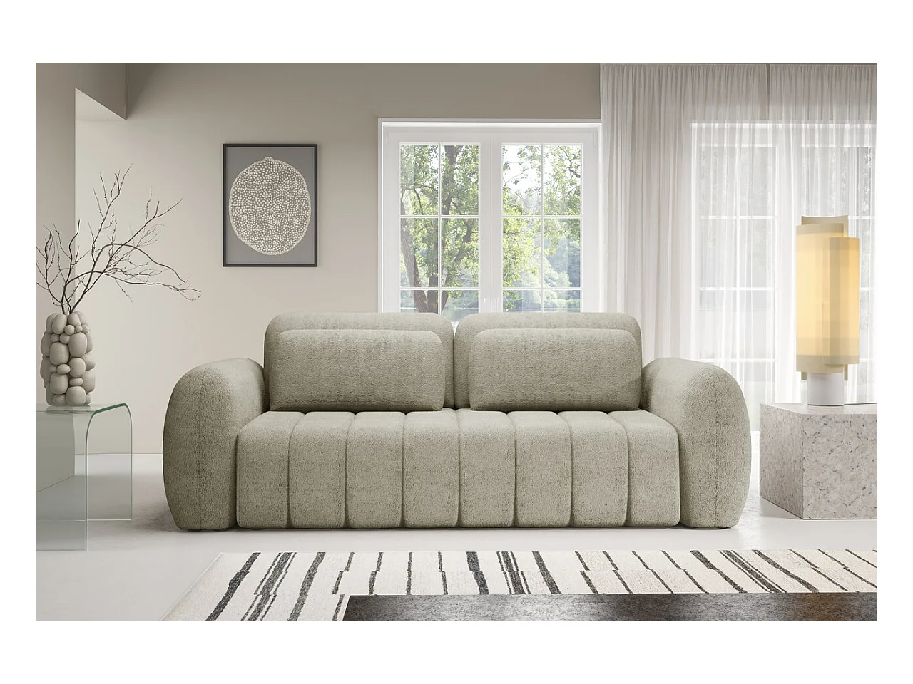 Canapé CONTII premium avec fonction de couchage Couleur : Quelle 03