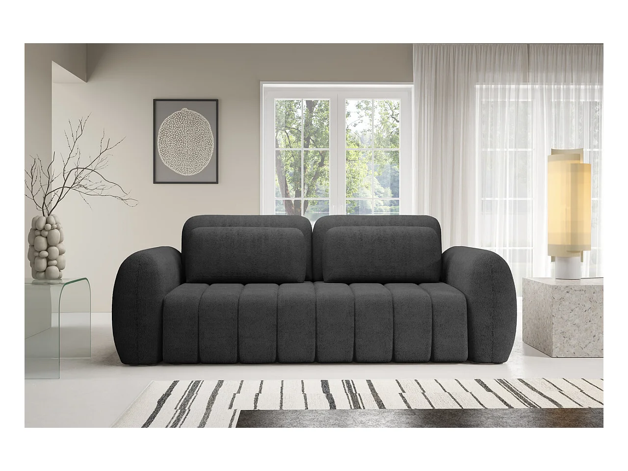 Canapé CONTII premium avec fonction de couchage Couleur : Quelle 92