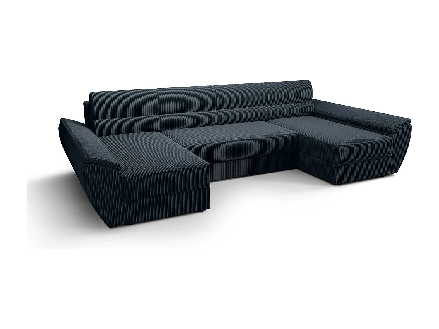 BEDANTE Ecksofa REBIU4 Poso 05 Dunkelblau mit Schlaffunktion L-Form Sofa mit Stauraum Bettkasten Wohnzimmersofa Couch Sofa Bettsofa Bettkasten Bettcouch