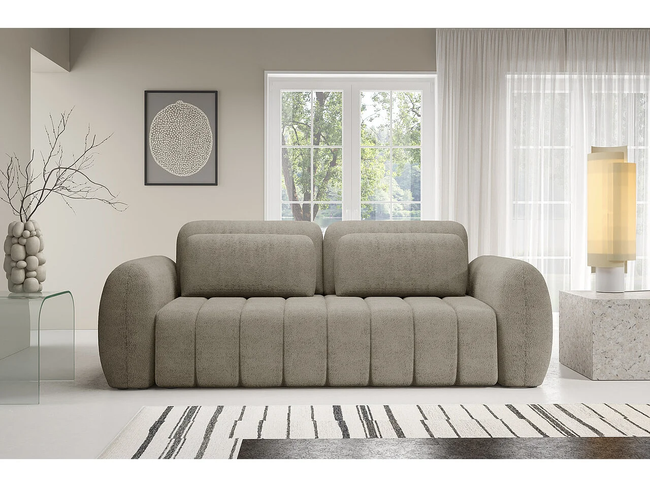Canapé CONTII premium avec fonction de couchage Couleur : Quelle 05