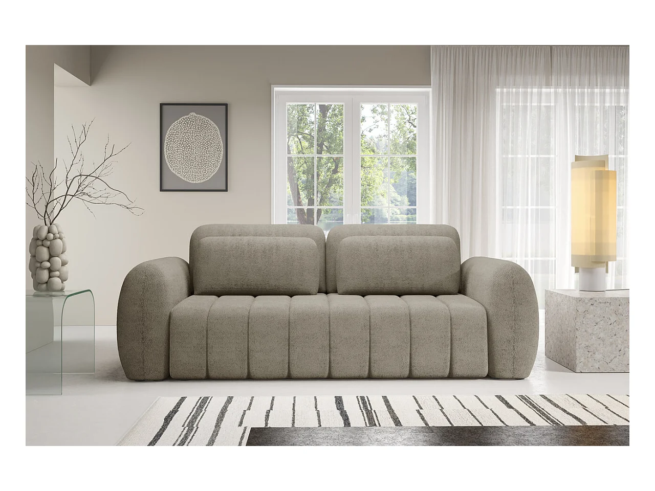 Canapé CONTII premium avec fonction de couchage Couleur : Quelle 05