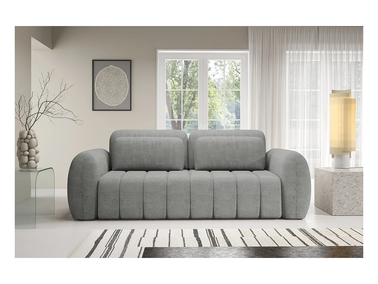Canapé CONTII premium avec fonction de couchage Couleur : Quelle 83