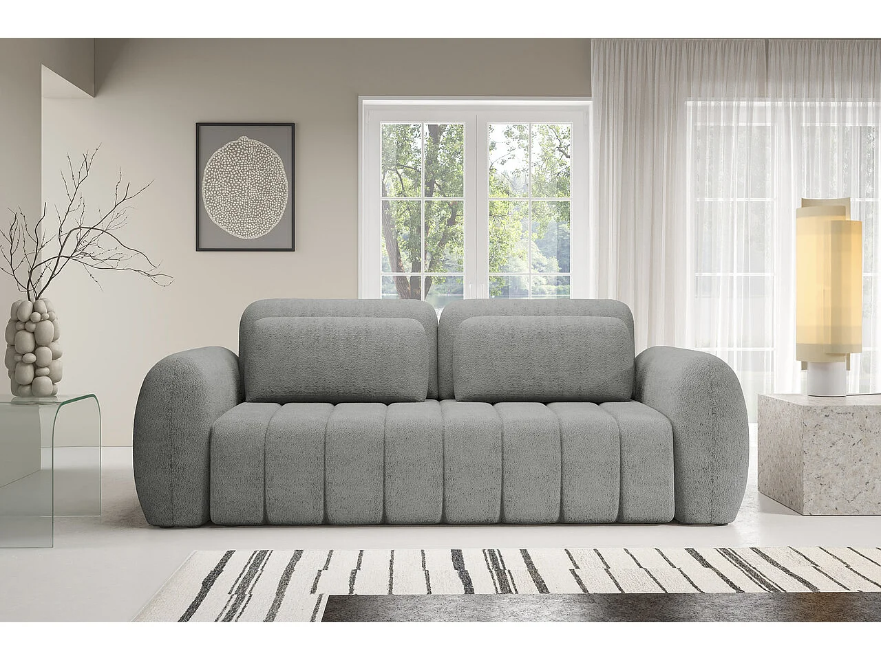 Canapé CONTII premium avec fonction de couchage Couleur : Quelle 83