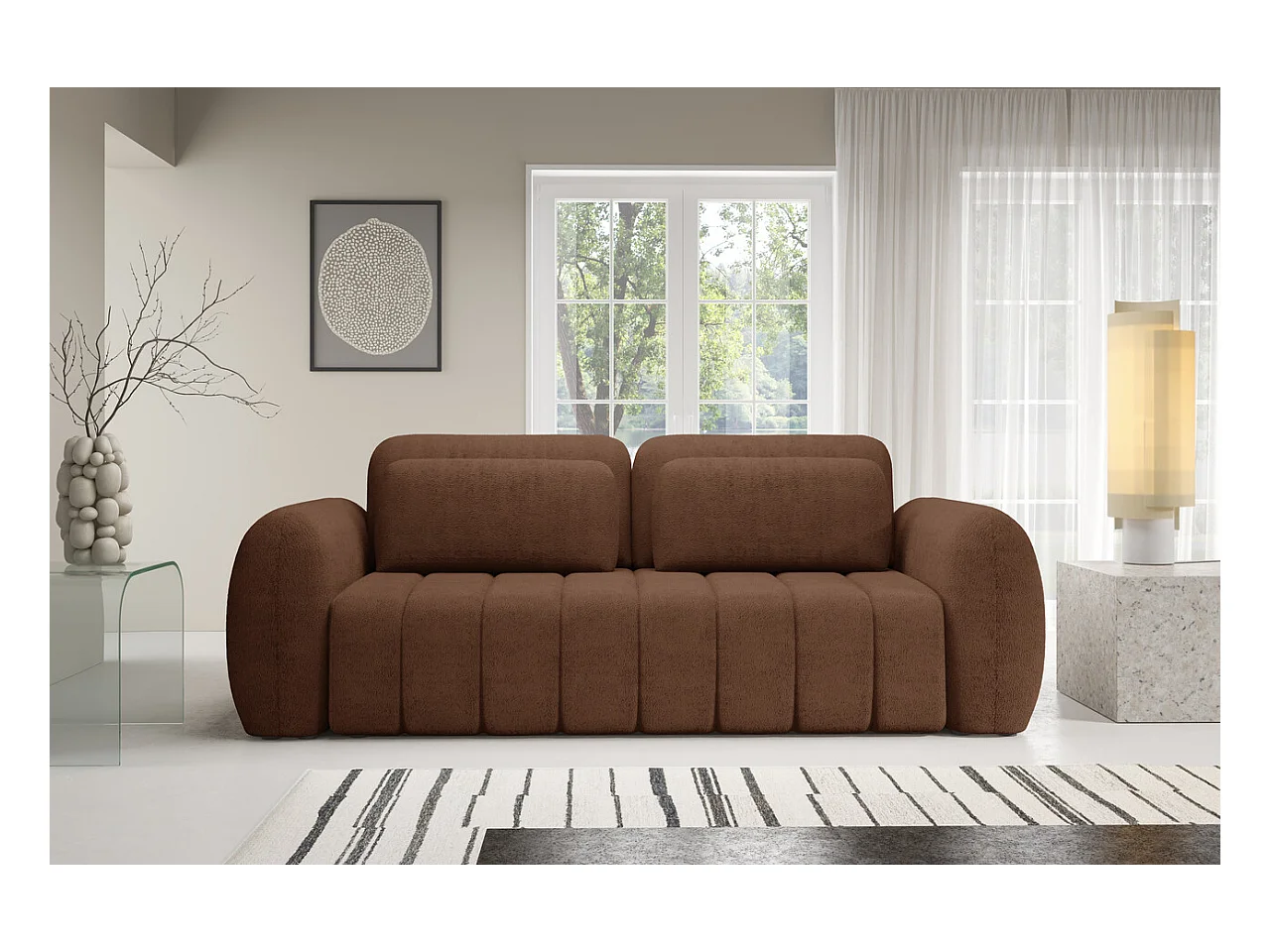 Canapé CONTII premium avec fonction de couchage Couleur : Quelle 54