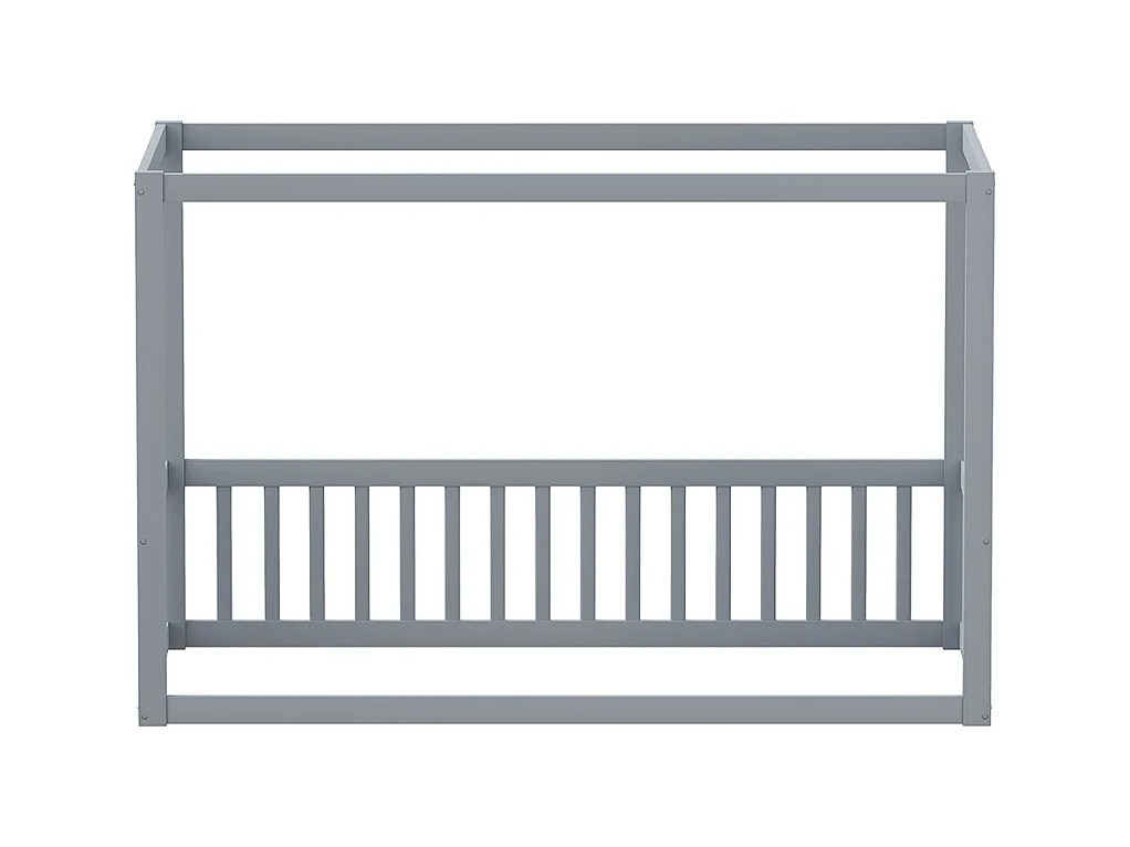 Lit à baldaquin pour enfants 90x200 cm, cadre de lit en bois massif pour enfants, adolescents, gris