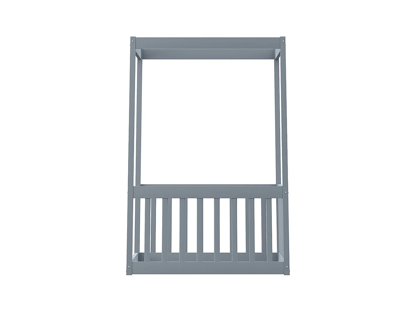 Lit à baldaquin pour enfants 90x200 cm, cadre de lit en bois massif pour enfants, adolescents, gris