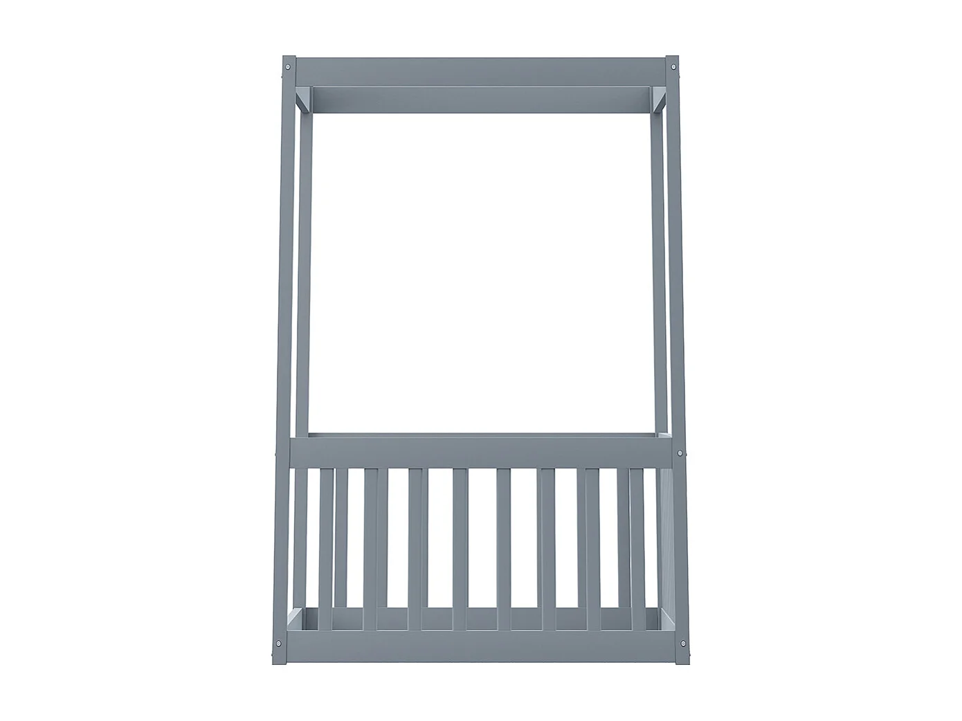 Lit à baldaquin pour enfants 90x200 cm, cadre de lit en bois massif pour enfants, adolescents, gris