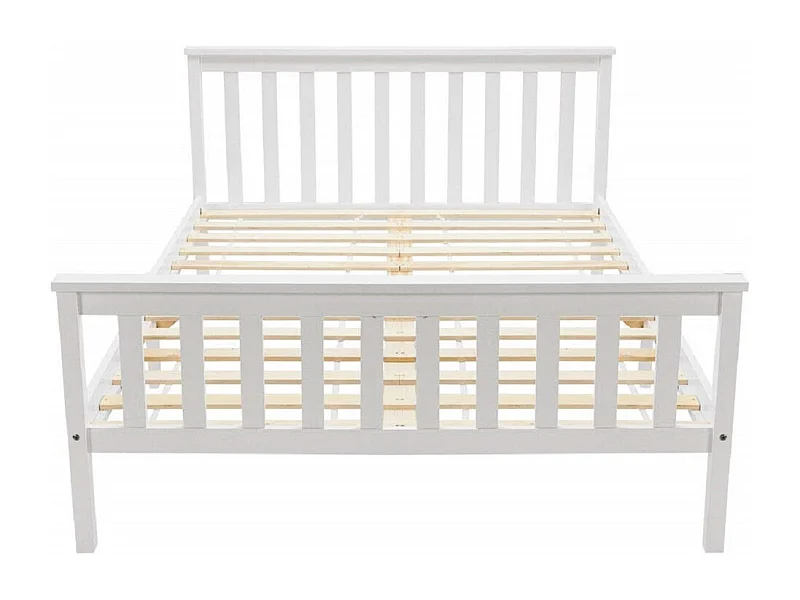 Lit jeune lit 140x200 cm lit sommier à lattes en bois lit en pin lit double bois massif blanc