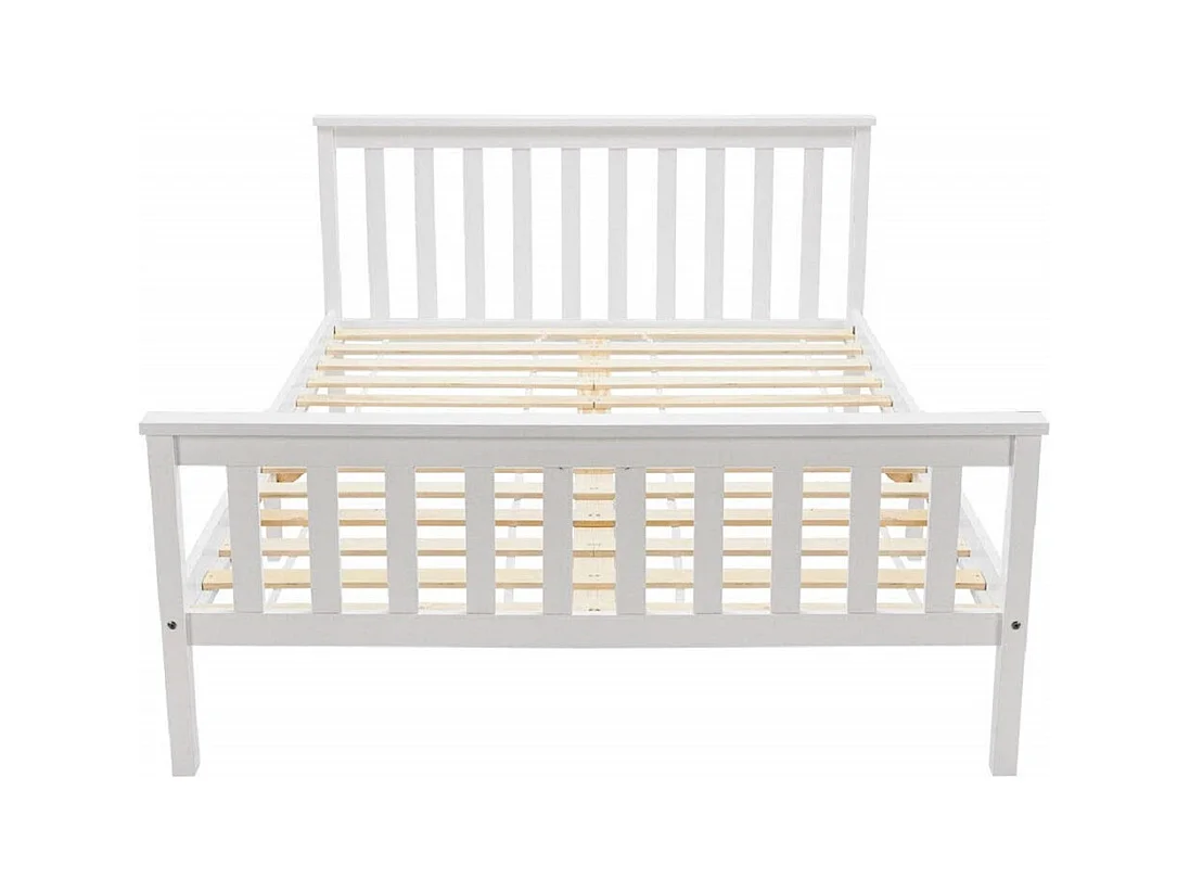 Lit jeune lit 140x200 cm lit sommier à lattes en bois lit en pin lit double bois massif blanc