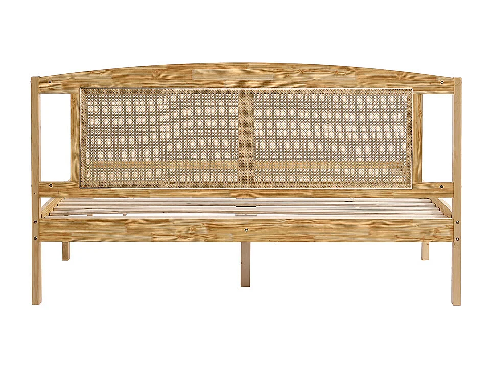Lit jeune lit 160x200 cm lit en rotin lit simple pin naturel