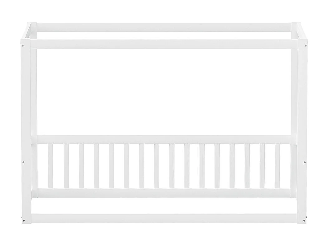 Lit à baldaquin pour enfants 90x200 cm, cadre de lit en bois massif pour enfants, adolescents, blanc