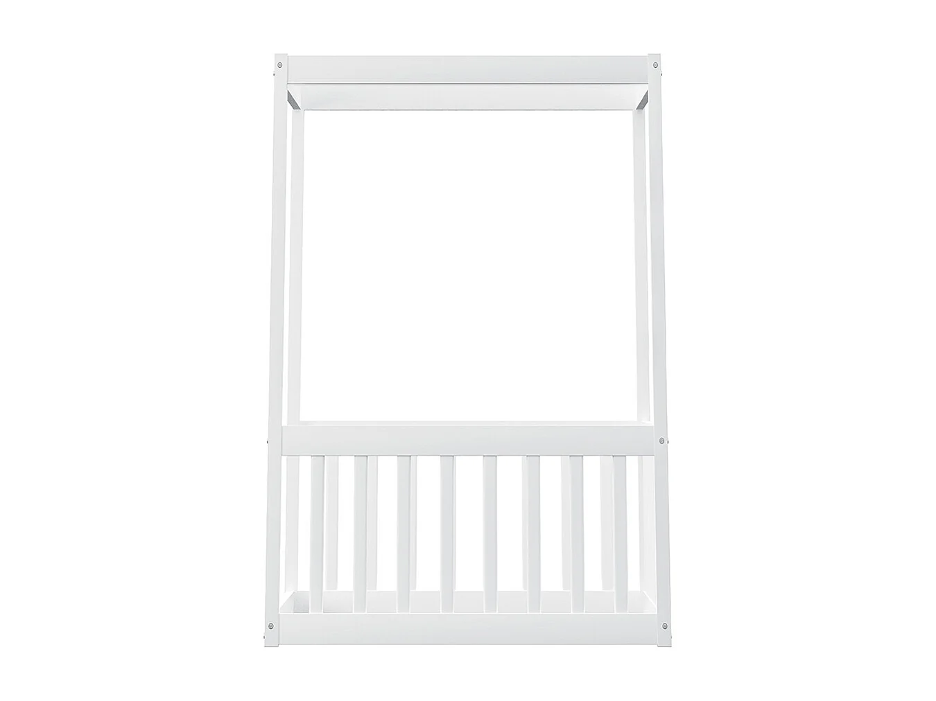 Lit à baldaquin pour enfants 90x200 cm, cadre de lit en bois massif pour enfants, adolescents, blanc