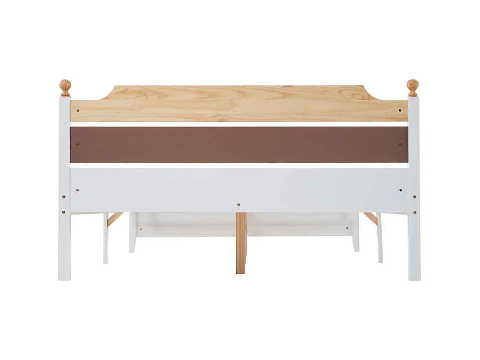 Lit jeune lit 140x200 cm lit en bois lit simple bois massif blanc