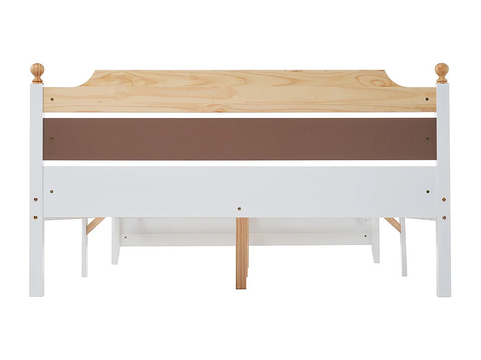 Lit jeune lit 140x200 cm lit en bois lit simple bois massif blanc