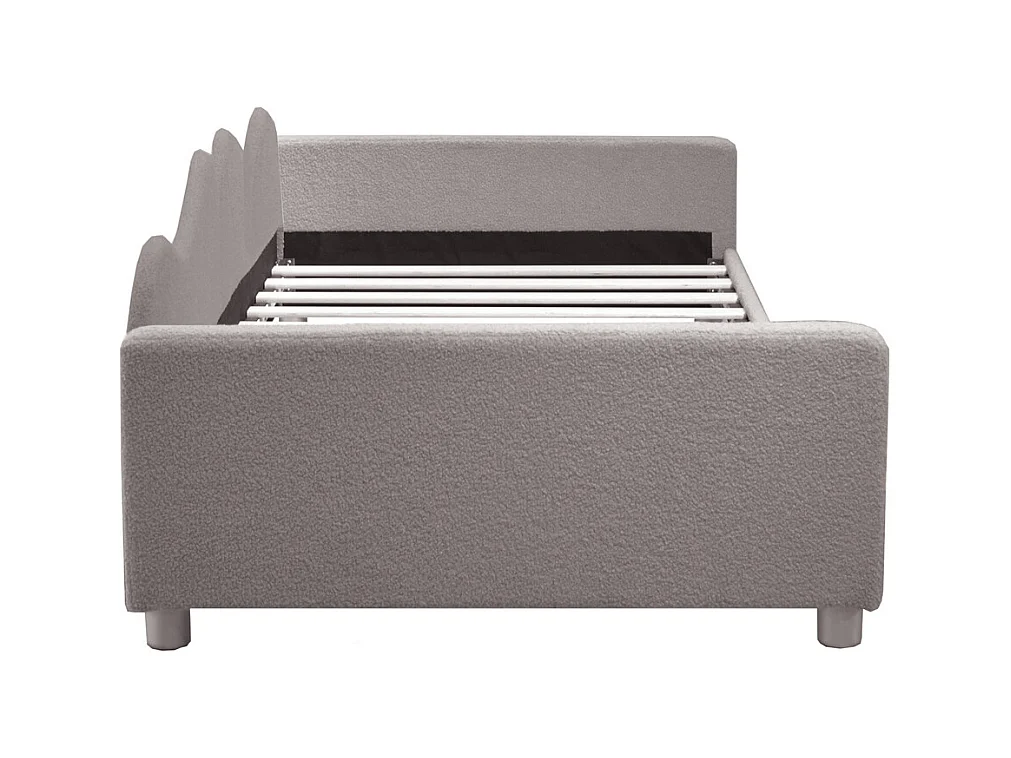 Lit jeune lit 90x200 cm lit rembourré lit simple canapé-lit velours gris