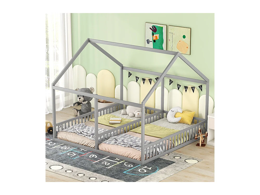 Lit jeune lit 90x200 cm lits plats lits 2 en 1 lit simpledouble pin gris