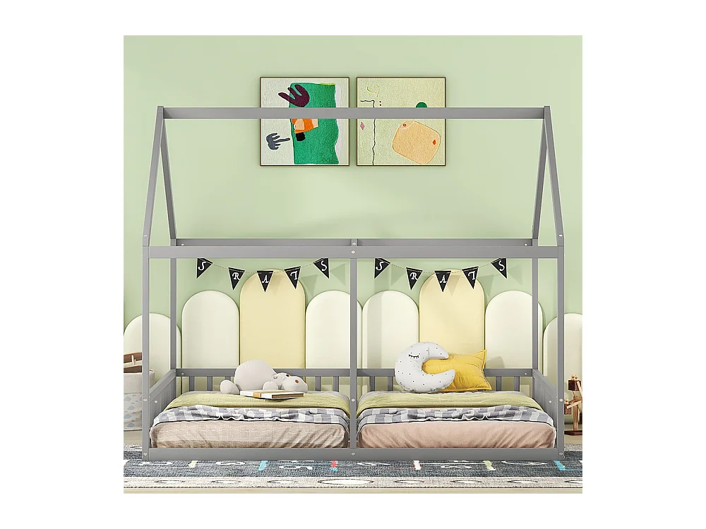 Lit jeune lit 90x200 cm lits plats lits 2 en 1 lit simpledouble pin gris