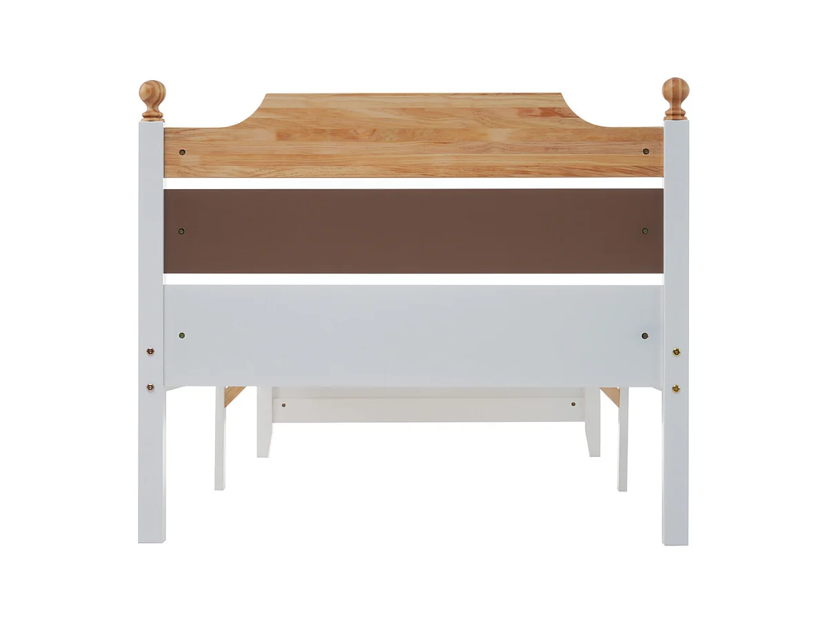 Lit jeune lit 90x200 cm lit en bois lit simple bois massif blanc