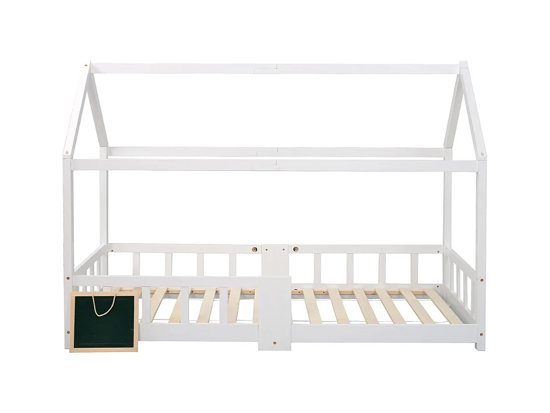 Lit jeune lit 90x200 cm lit protection contre les chutes lit sommier à lattes lit simple bois massif blanc