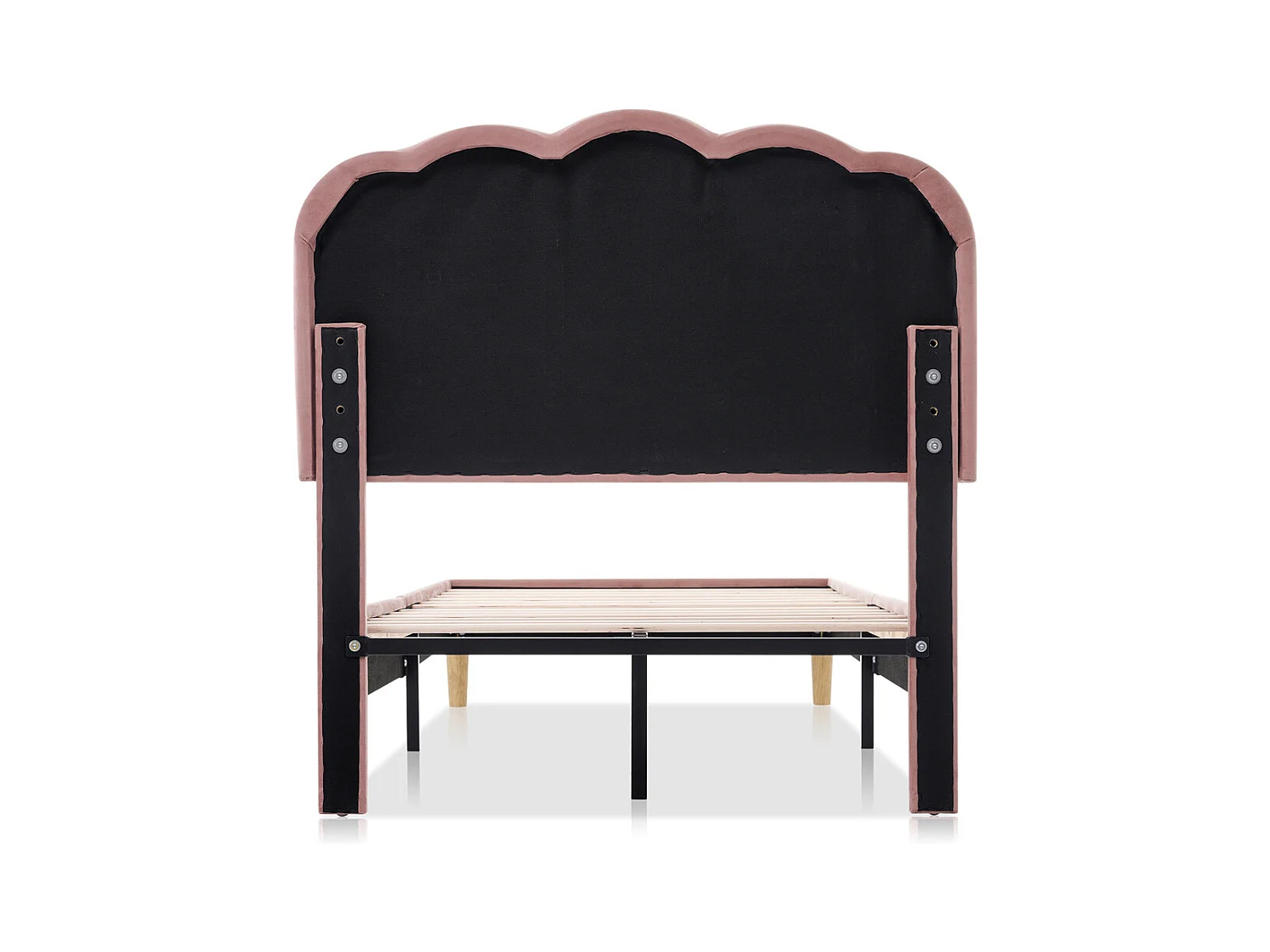 Lit jeune lit 90x200 cm lit lattes de bois lit rembourré lit led simple velours rose