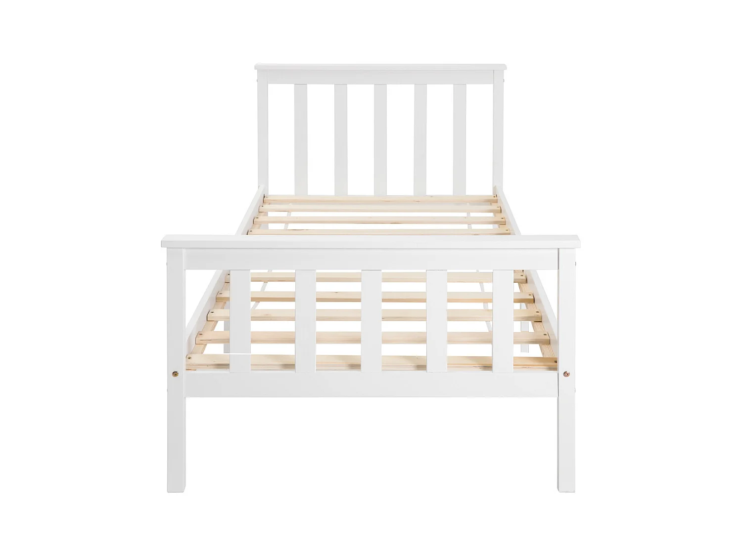 Lit jeune lit 90x200 cm lit sommier à lattes en bois lit simple bois massif blanc