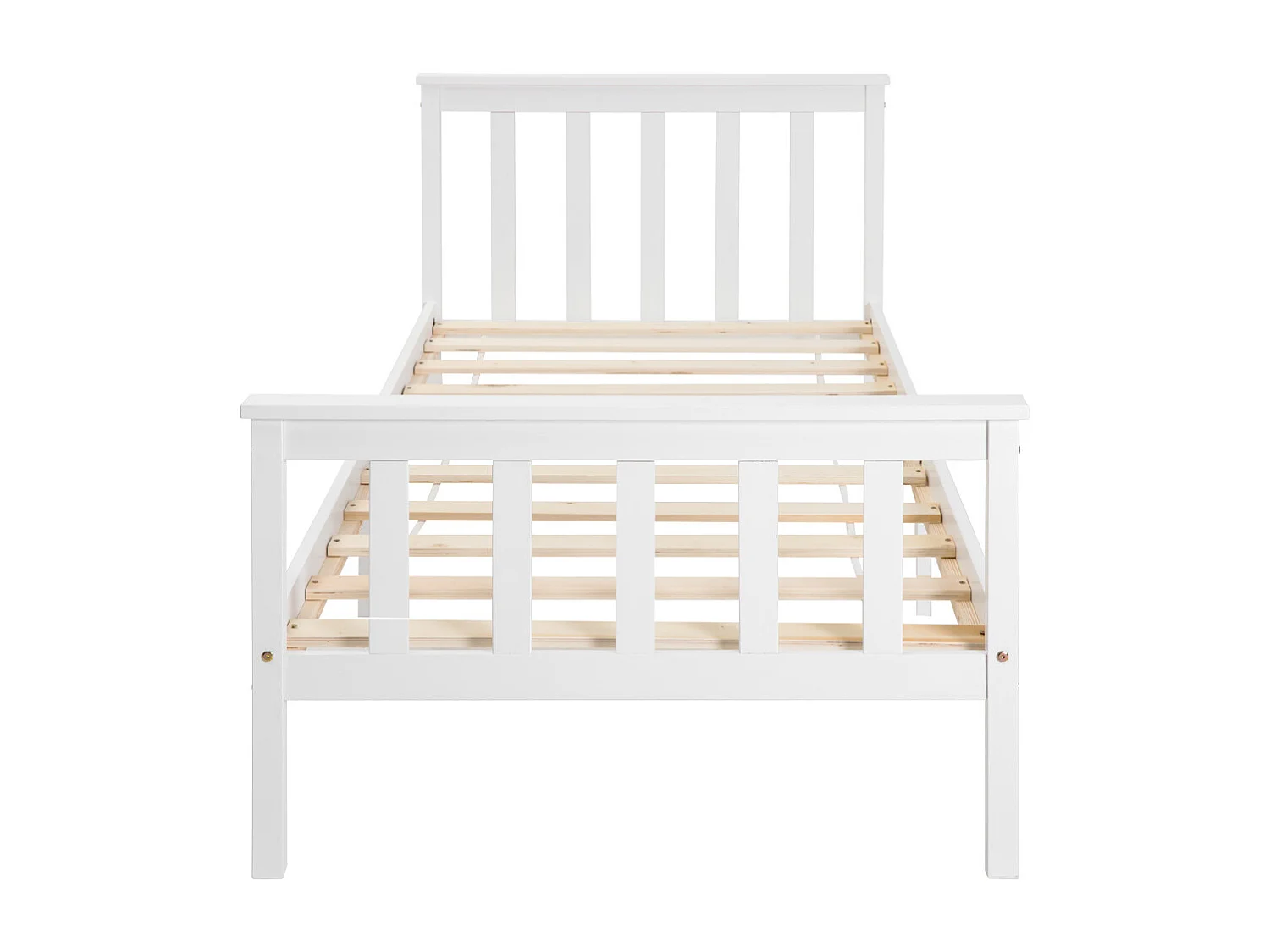 Lit jeune lit 90x200 cm lit sommier à lattes en bois lit simple bois massif blanc