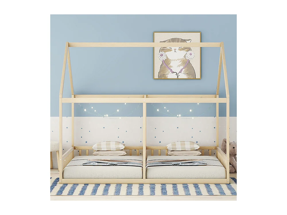 Lit jeune lit 90x200 cm lits plats lits 2 en 1 lit simpledouble pin naturel