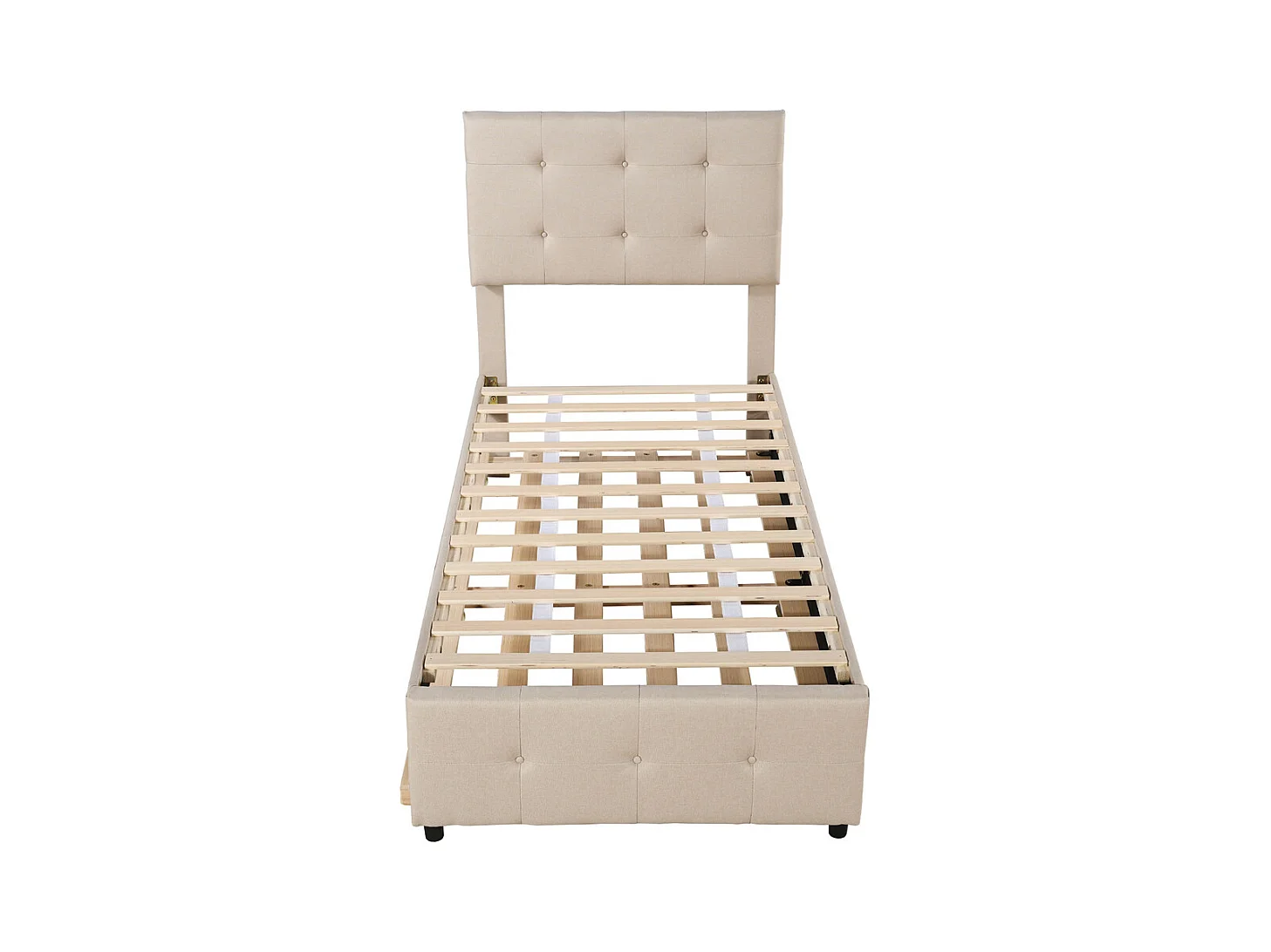 Lit jeune lit 90x200 cm lit rembourré lit simple lin beige