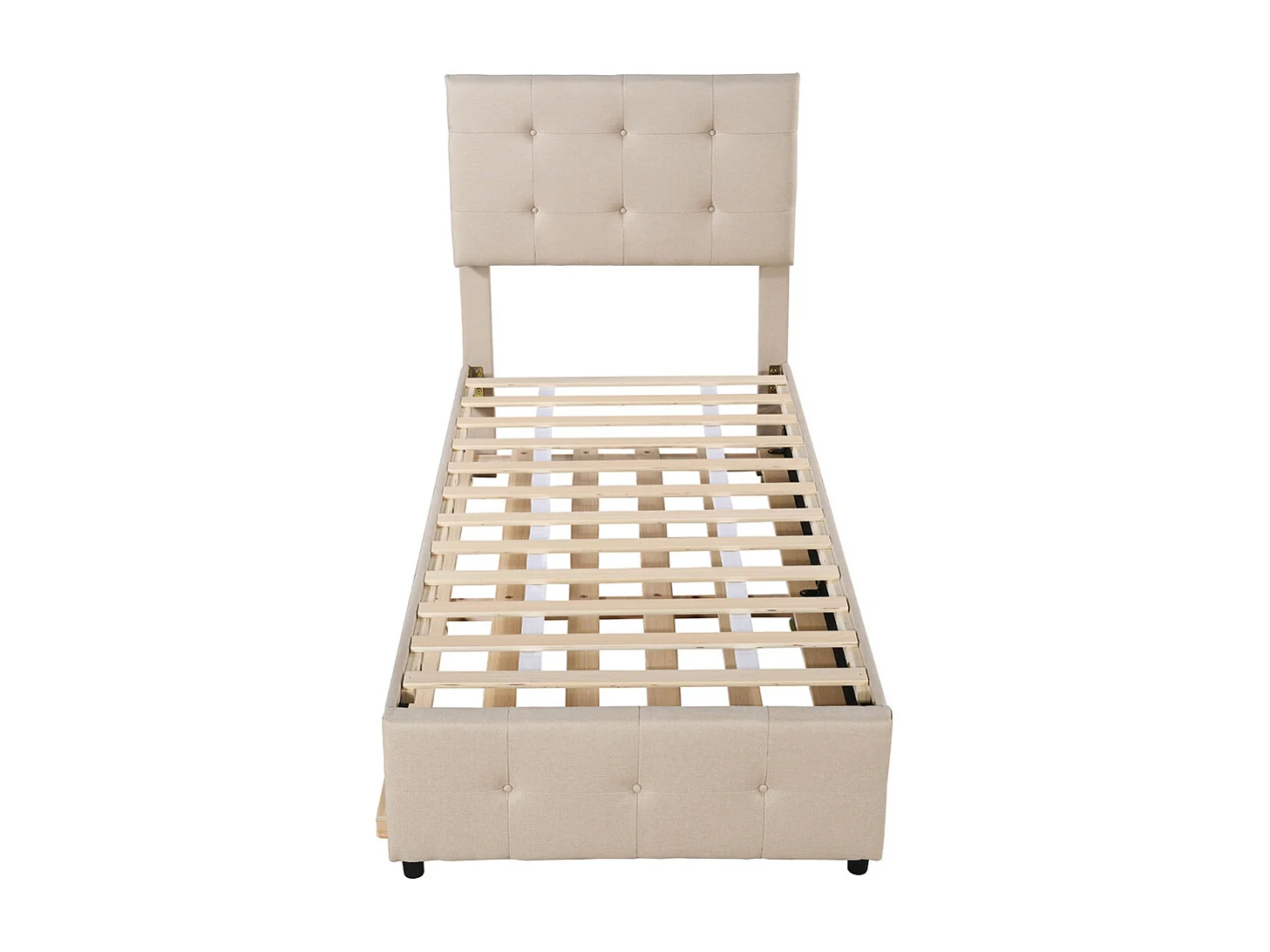 Lit jeune lit 90x200 cm lit rembourré lit simple lin beige