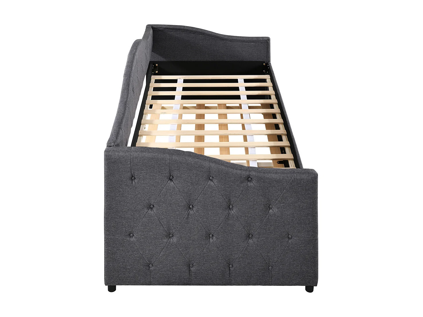 Lit jeune lit 90x200cm lit simple canapé-lit lin gris