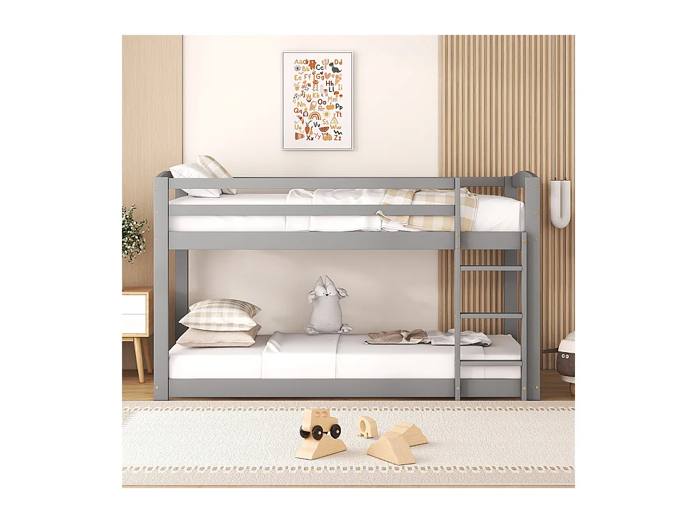 Lit jeune lit 90x200 cm lit superposé lit simple pin gris