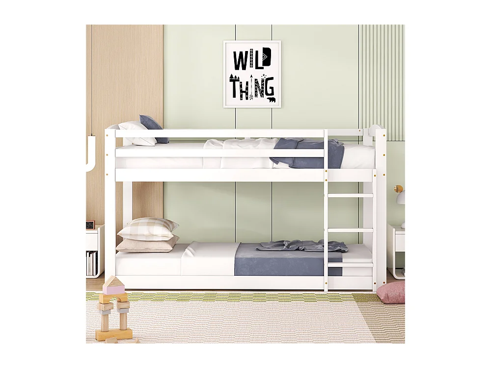 Lit jeune lit 90x200 cm lit superposé lit simple pin blanc