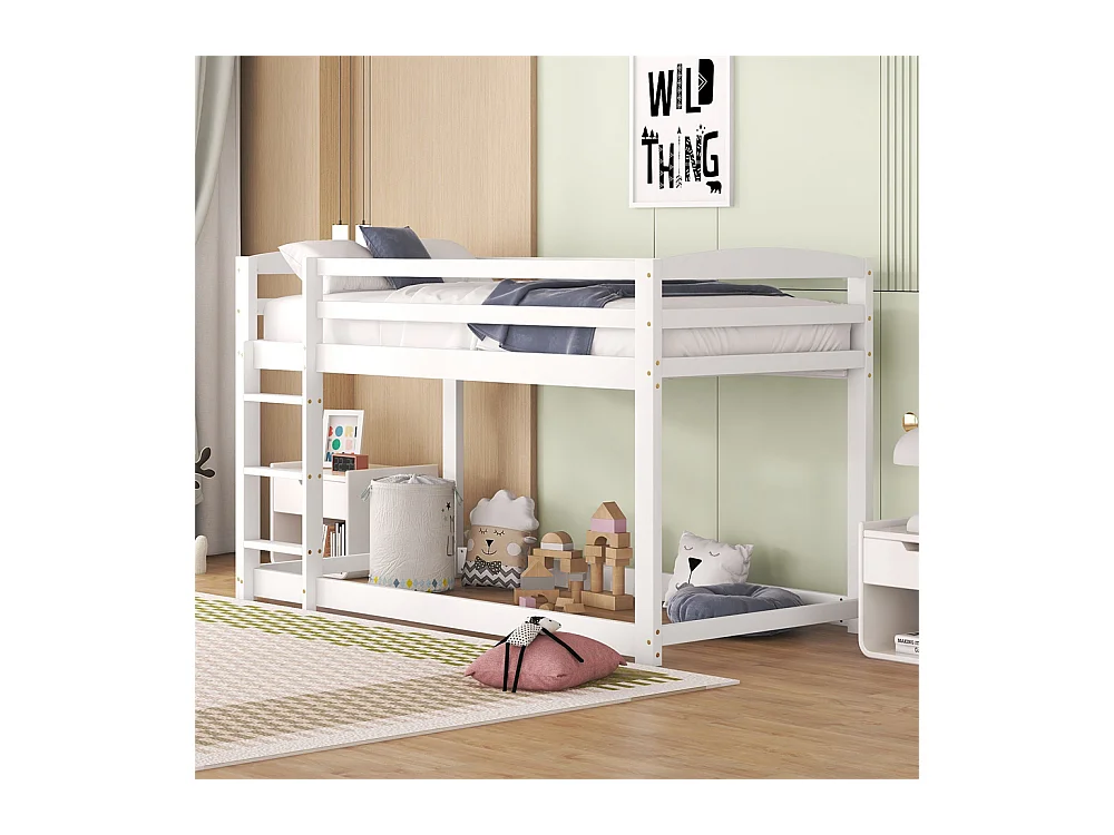 Lit jeune lit 90x200 cm lit superposé lit simple pin blanc