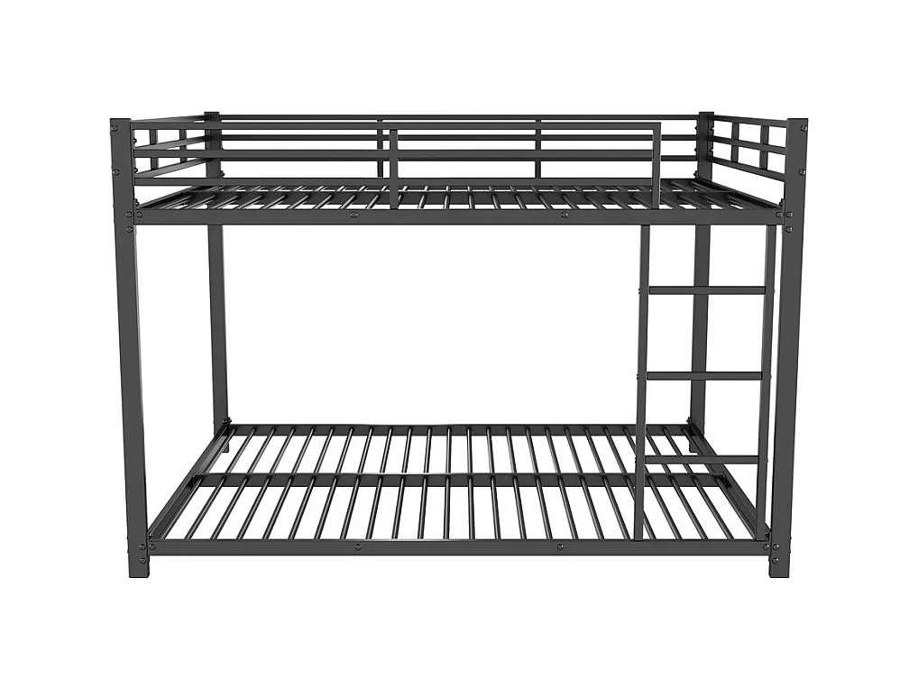 Lit jeune lit 140x200 cm lit en fer lit superposé lit simple métal noir