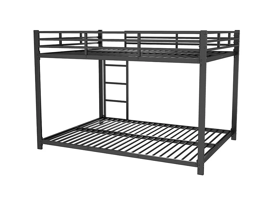 Lit jeune lit 140x200 cm lit en fer lit superposé lit simple métal noir