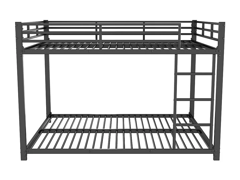 Lit jeune lit 140x200 cm lit en fer lit superposé lit simple métal noir