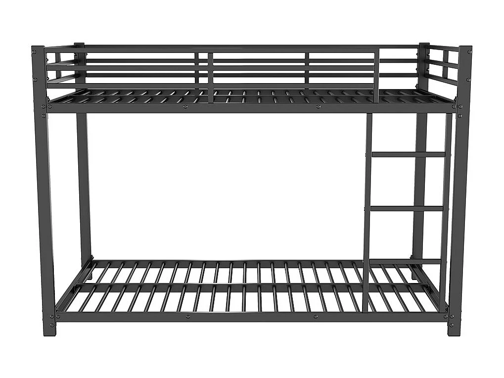 Lit jeune lit 90x200 cm lit en fer lit superposé lit simple métal noir