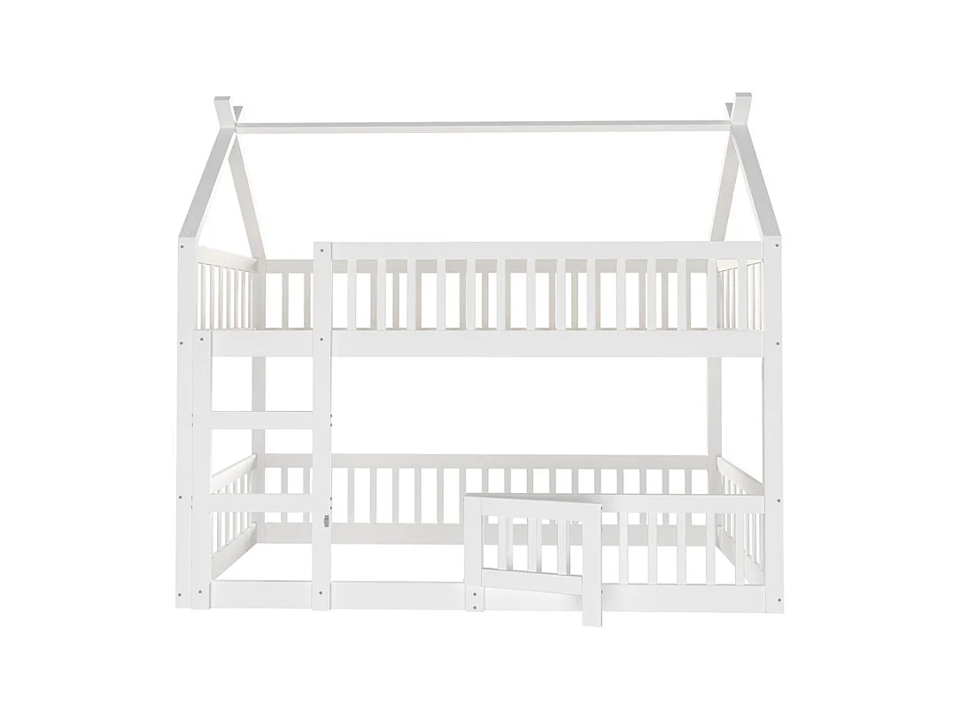 Lit jeune lit 90x200 cm lit superposé avec escalier lit simple bois blanc