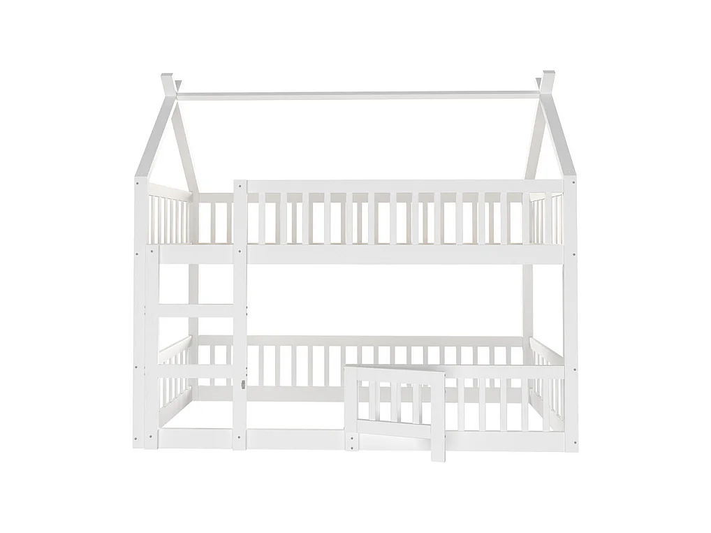 Lit jeune lit 90x200 cm lit superposé avec escalier lit simple bois blanc