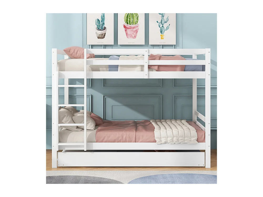 Lit jeune lit 140x200 cm lits superposés avec lit gigogne pin blanc