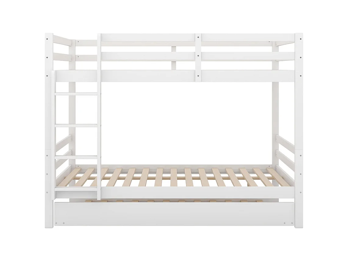 Lit jeune lit 140x200 cm lits superposés avec lit gigogne pin blanc