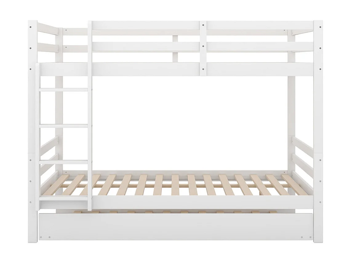 Lit jeune lit 140x200 cm lits superposés avec lit gigogne pin blanc